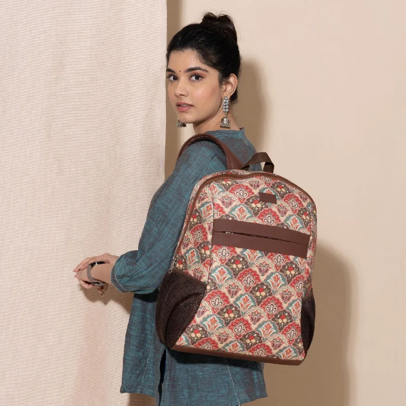 Color - blocked backpack with bold and bright hues for a fashionable appearanceMughal Art Multicolor Classic Backpack