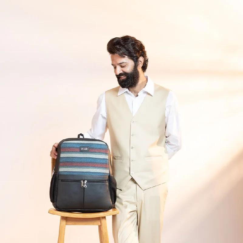 Vegan leather backpack made from sustainable materials for eco - conscious consumersMysore Mosaic Office Backpack