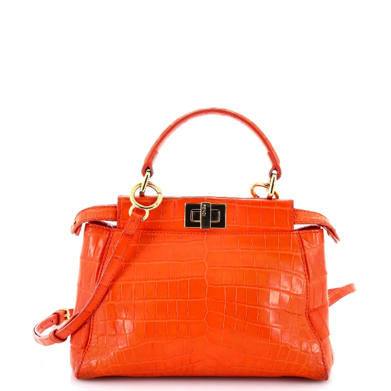 Plus-size satchel with a spacious interior for carrying all essentialsPeekaboo Bag Crocodile Mini