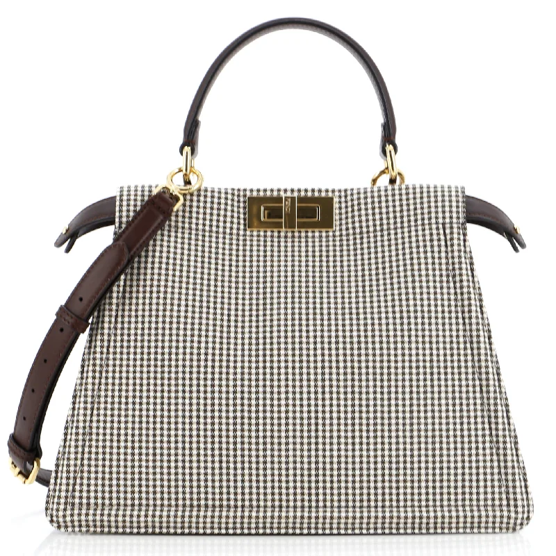 Satchel with a tassel or fringe detail for a bohemian feelPeekaboo ISeeU Bag Houndstooth Wool Medium