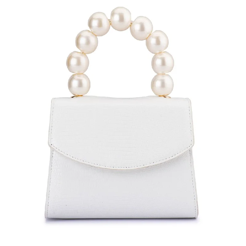 Handle bag with a hidden anti - theft pocket and RFID - blocking liningPETA Pearl Handle Bag