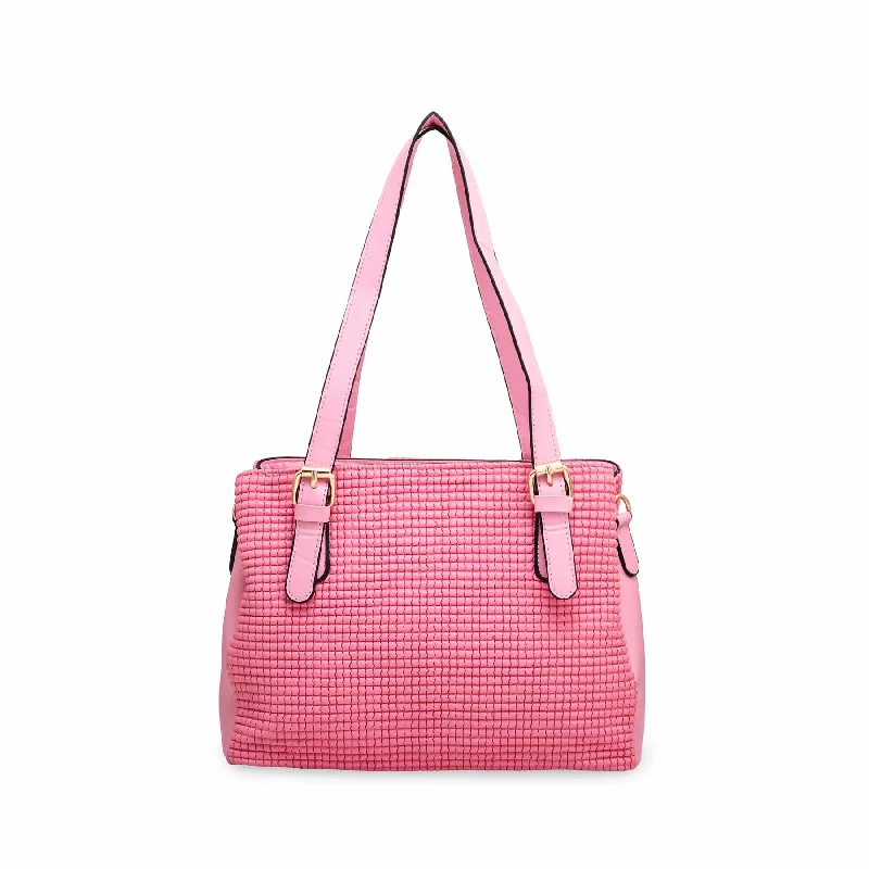 Silk - lined shoulder bag with a smooth interior for protecting belongingsPink Formal Shoulder Bag P55572