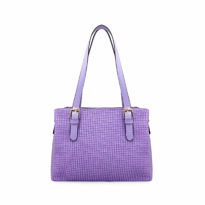 Shoulder bag with a hidden anti - theft pocket and RFID - blocking technologyPurple Formal Shoulder Bag P55572