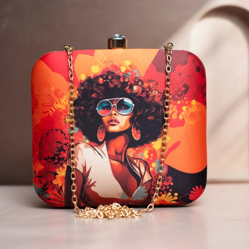 Monogrammed clutch as a personalized evening accessoryArtklim Afro Women Printed Clutch