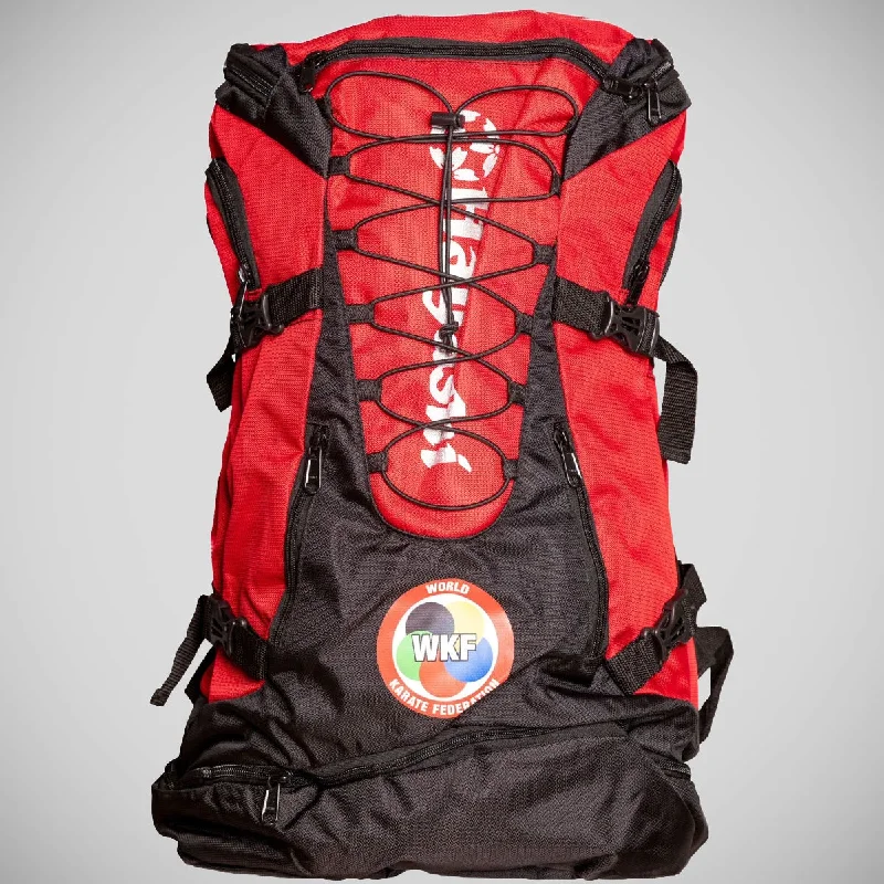 Backpack with adjustable straps and a padded back for comfortHayashi Giant WKF Backpack Red/Black