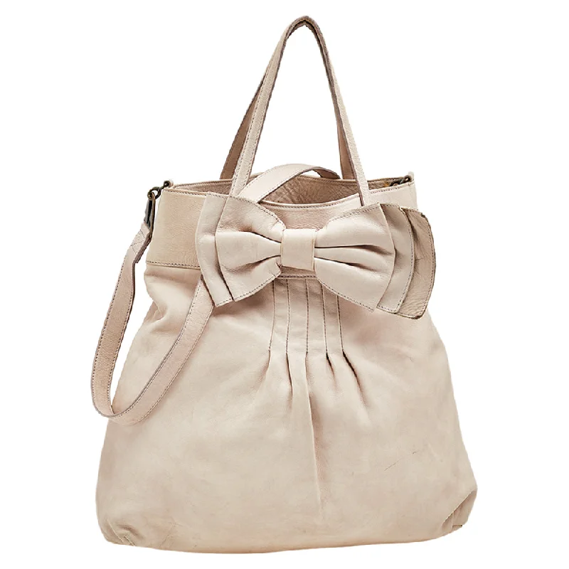 Metallic satchel with a shiny finish for evening eventsRed Valentino  Leather Bow Frame Satchel