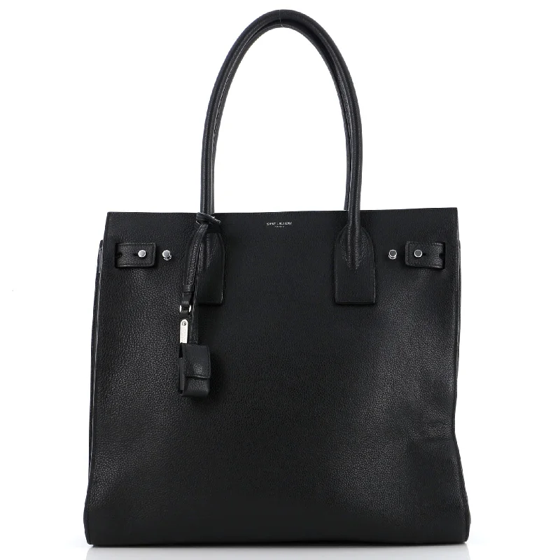 Women's leather satchel with a hand-stitched edge for a premium lookSac de Jour Souple Bag Leather North South