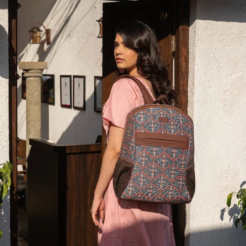 Canvas backpack with a colorful tie - dye pattern for a hippie - chic lookSheesh Mahal Jaali Motif Classic Backpack