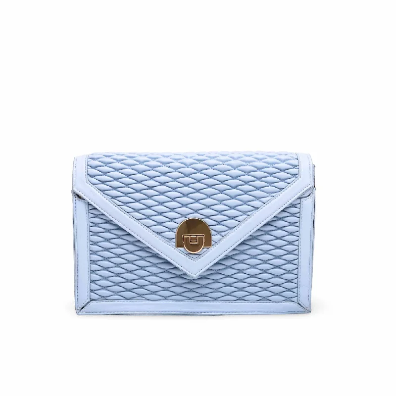 Shoulder bag with a hidden anti - theft pocket and RFID - blocking technologySky Blue Formal Hand Bag P55585