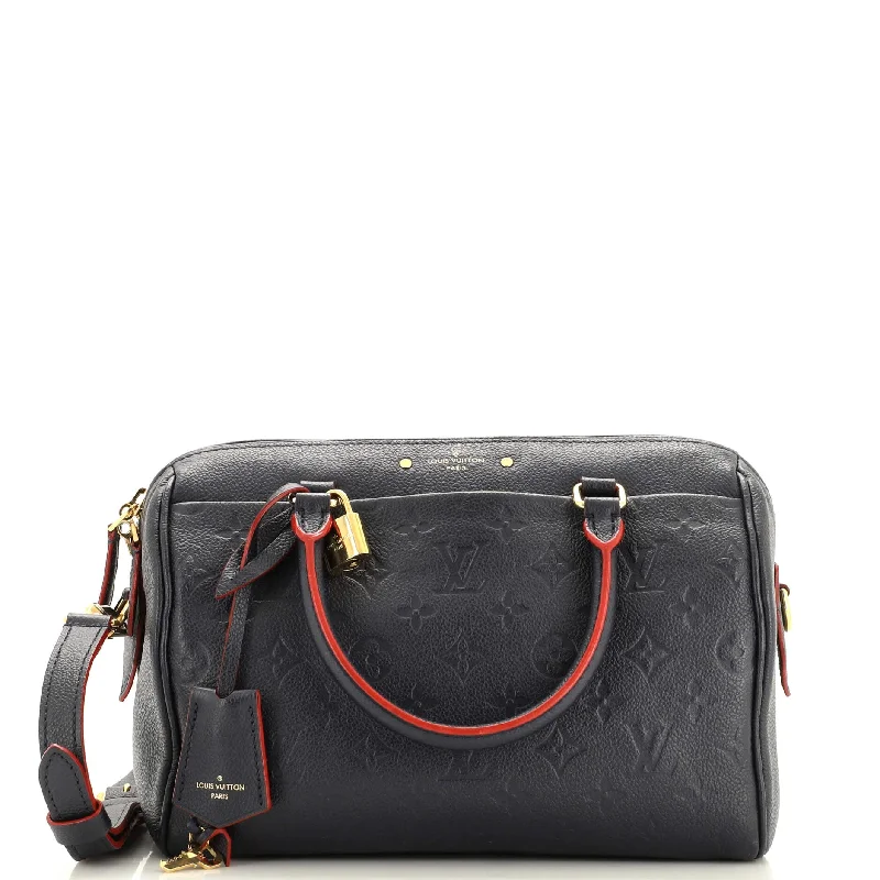 Metallic satchel with a shiny finish for evening eventsSpeedy Bandouliere NM Bag Monogram Empreinte Leather 25