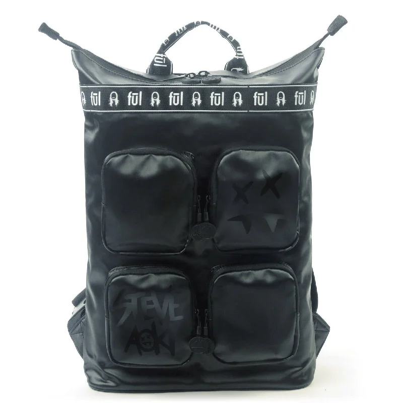 Backpack with a tassel or fringe detail for a bohemian charmSteve Aoki FŪL Fang Black Convertible Tote Backpack