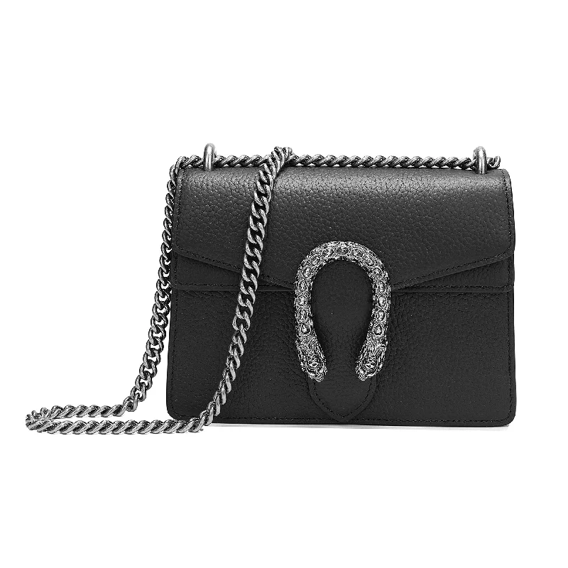 Studded crossbody bag with a punk - rock edgeTiffany & Fred Crystal Dragon Leather Crossbody Bag