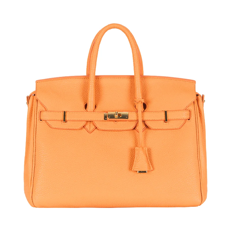 Handle bag with a detachable charm or keychain for personalizationTimeless Iconic Day Tote - Soft Orange