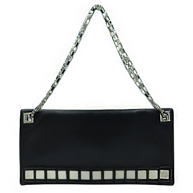 Patent leather clutch with a modern, minimalist designTomasini Women's Leather Mirror Embellished Clutch