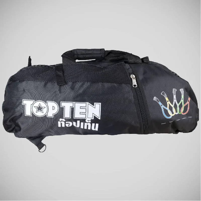 Canvas backpack with a colorful tie - dye pattern for a hippie - chic lookTop Ten Aisun Sportsbag/Backpack Black