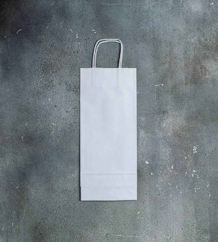 Plus - size handle bag with a spacious interior to carry all daily essentialsTwisted Handle Kraft Bottle Bag - White 160x80x390mm