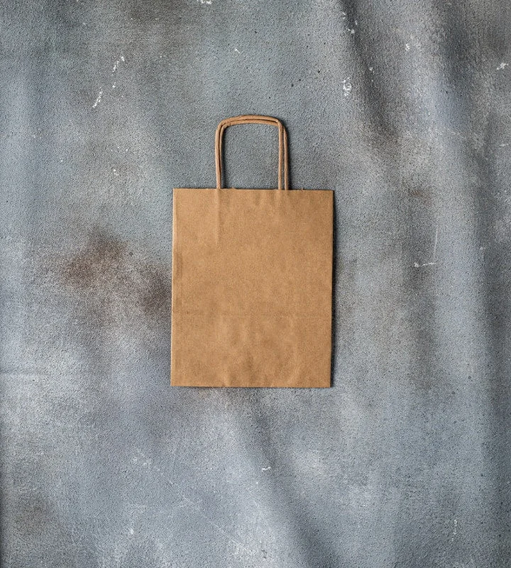 Silk - lined handle bag with a smooth interior to protect belongingsTwisted Handle Kraft Paper Bag - Brown 180x80x225mm