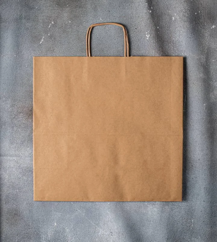 Vegan leather handle bag made from recycled materials for eco - conscious consumersTwisted Handle Kraft Paper Bag - Brown 400x180x390mm