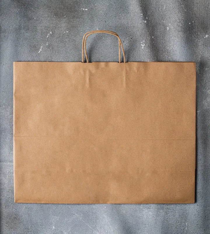 Plus - size handle bag with a spacious interior to carry all daily essentialsTwisted Handle Kraft Paper Bag - Brown 500x180x390mm