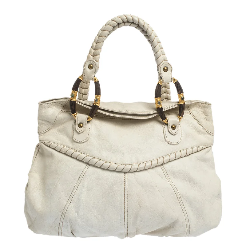 Women's leather satchel with a hand-stitched edge for a premium lookValentinoLeather Braided Handle Hobo