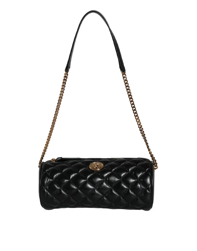 Embroidered crossbody bag with intricate beadwork for a unique touchVersace Black Mini Quilted Lambskin Leather Crossbody Sling Bag