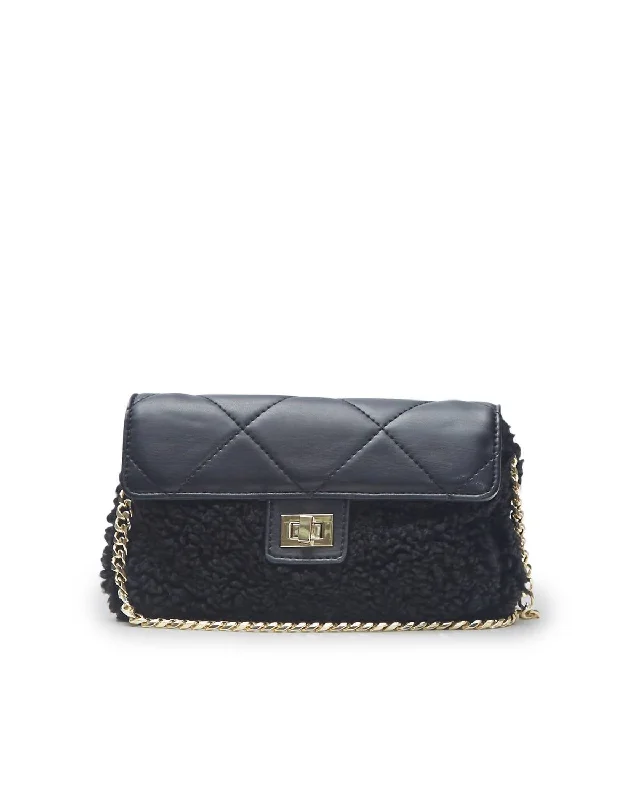 Clutch with a built - in mirror and compact for on - the - go touch - upsWomen's Kiara Bag In Black