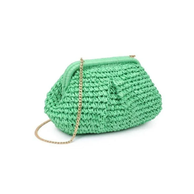 Two - tone clutch with a contrast color lining for added styleWomen's Sage Clutch In Green