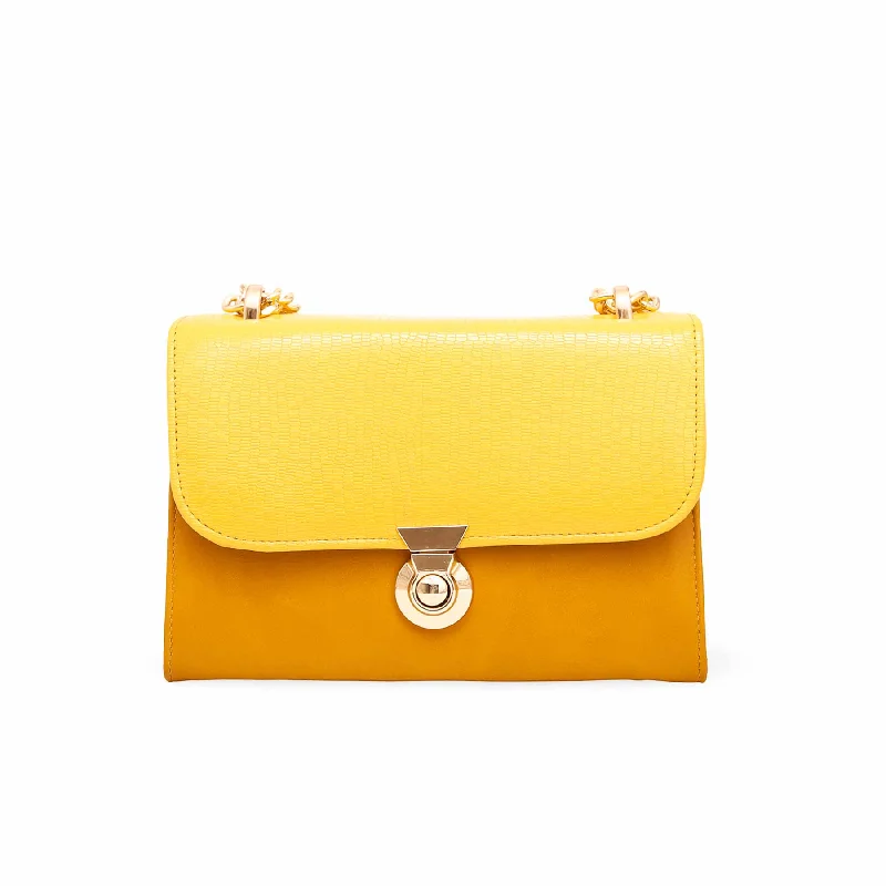 Convertible shoulder bag that can be worn as a cross - body bagYellow Formal Shoulder Bag P55569