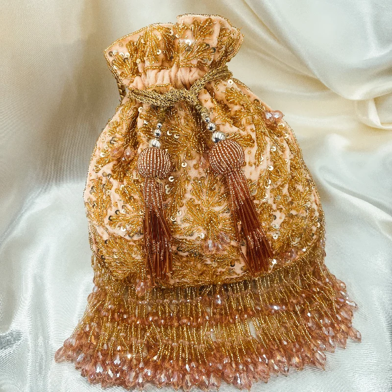 Vintage - style beaded evening bag with an art - deco patternZEBA Potli